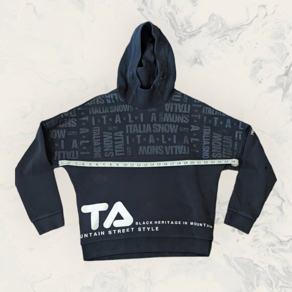 Fila Black Heritage In Mountain Street Style Logo Black Hoodie Size Large - Picture 6 of 13